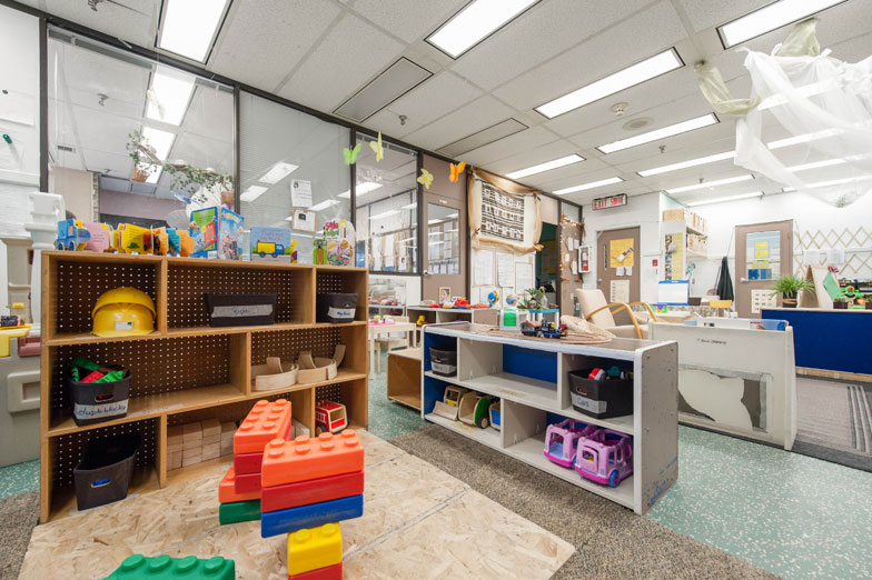 Toddler room building area Toddler room building area