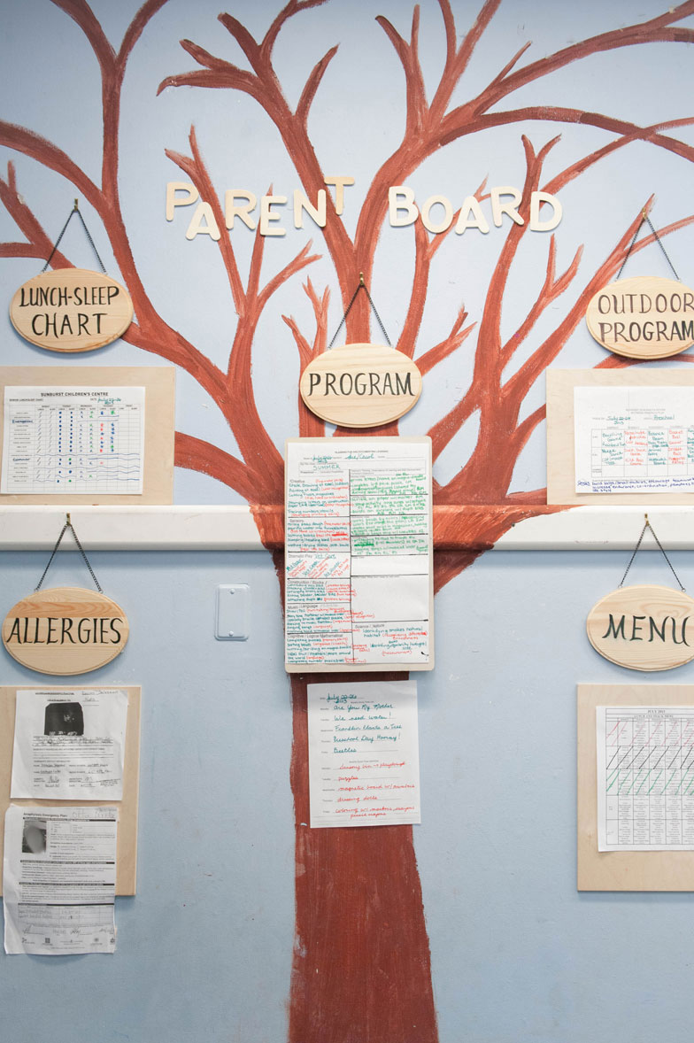 Toddler room parent board